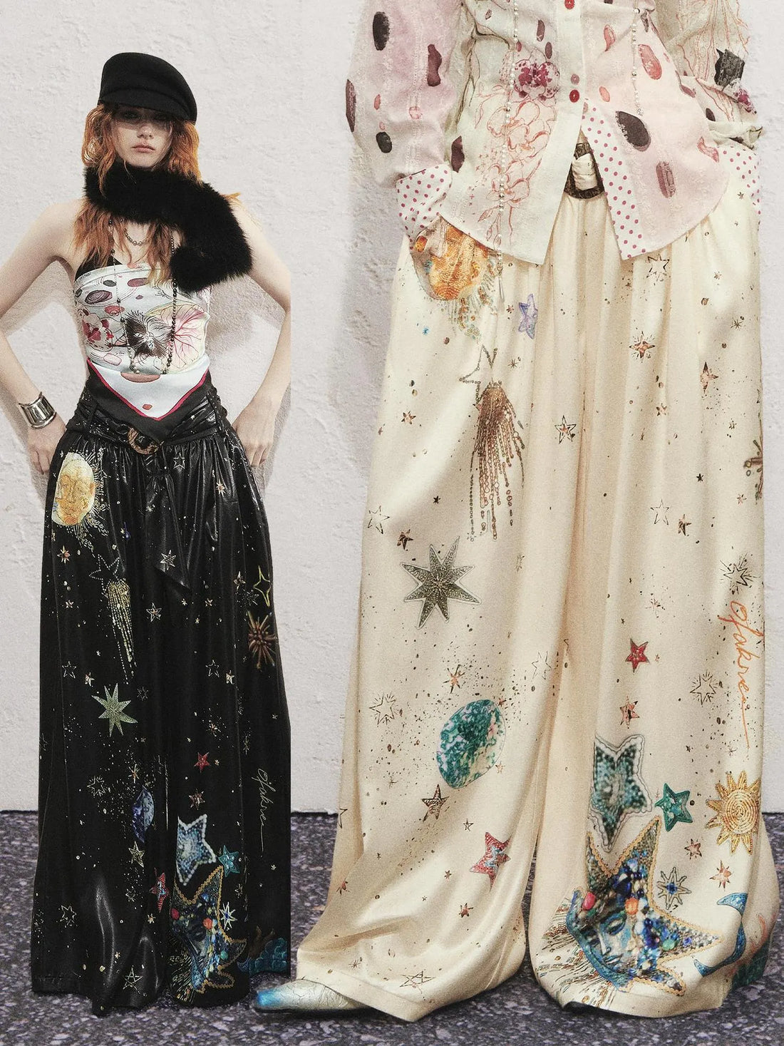 OfAkiva Kaleidoscope Starry Night Relaxed Pleated Trousers