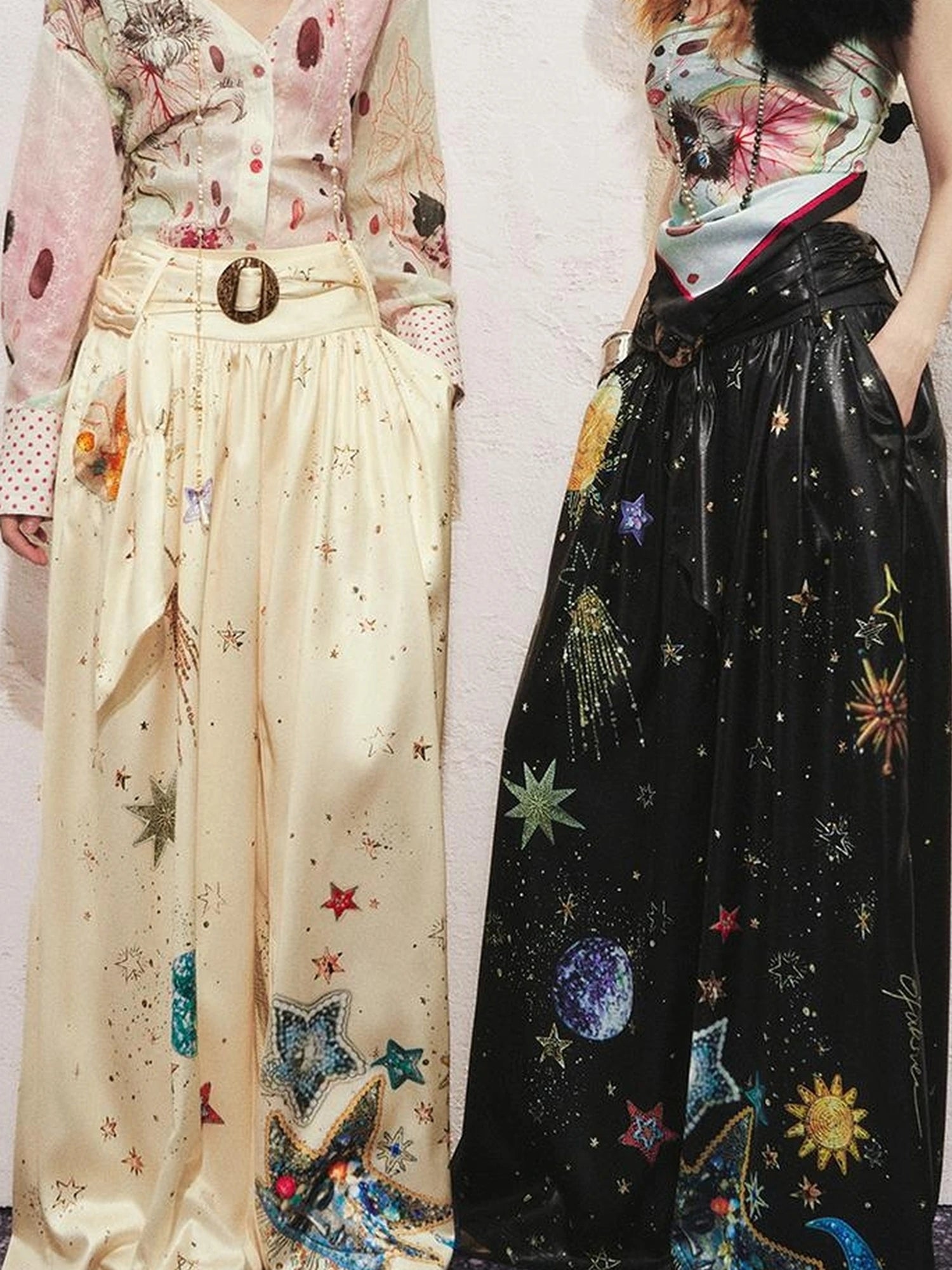 OfAkiva Kaleidoscope Starry Night Relaxed Pleated Trousers