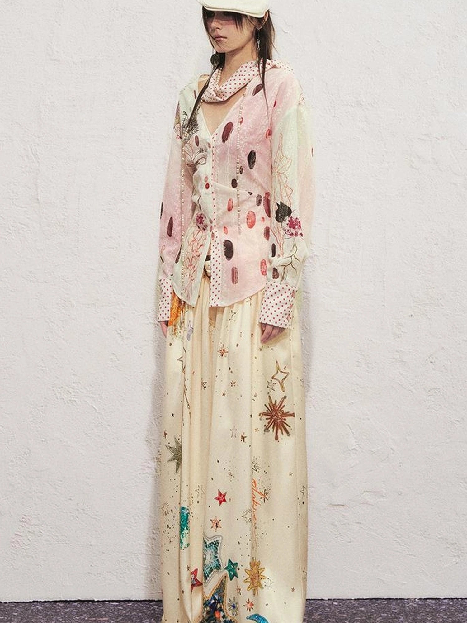 OfAkiva Kaleidoscope Starry Night Relaxed Pleated Trousers