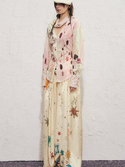 OfAkiva Kaleidoscope Starry Night Relaxed Pleated Trousers