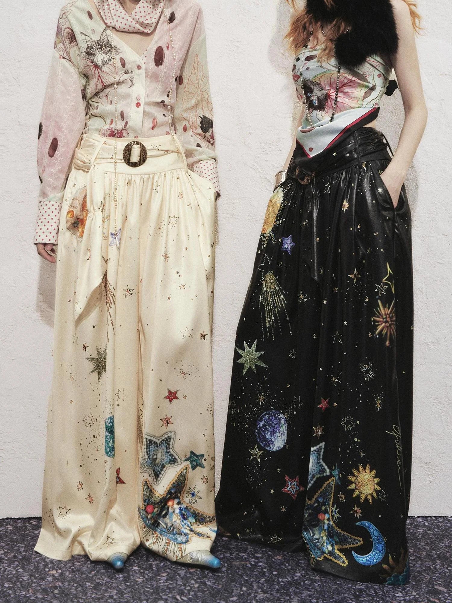 OfAkiva Kaleidoscope Starry Night Relaxed Pleated Trousers