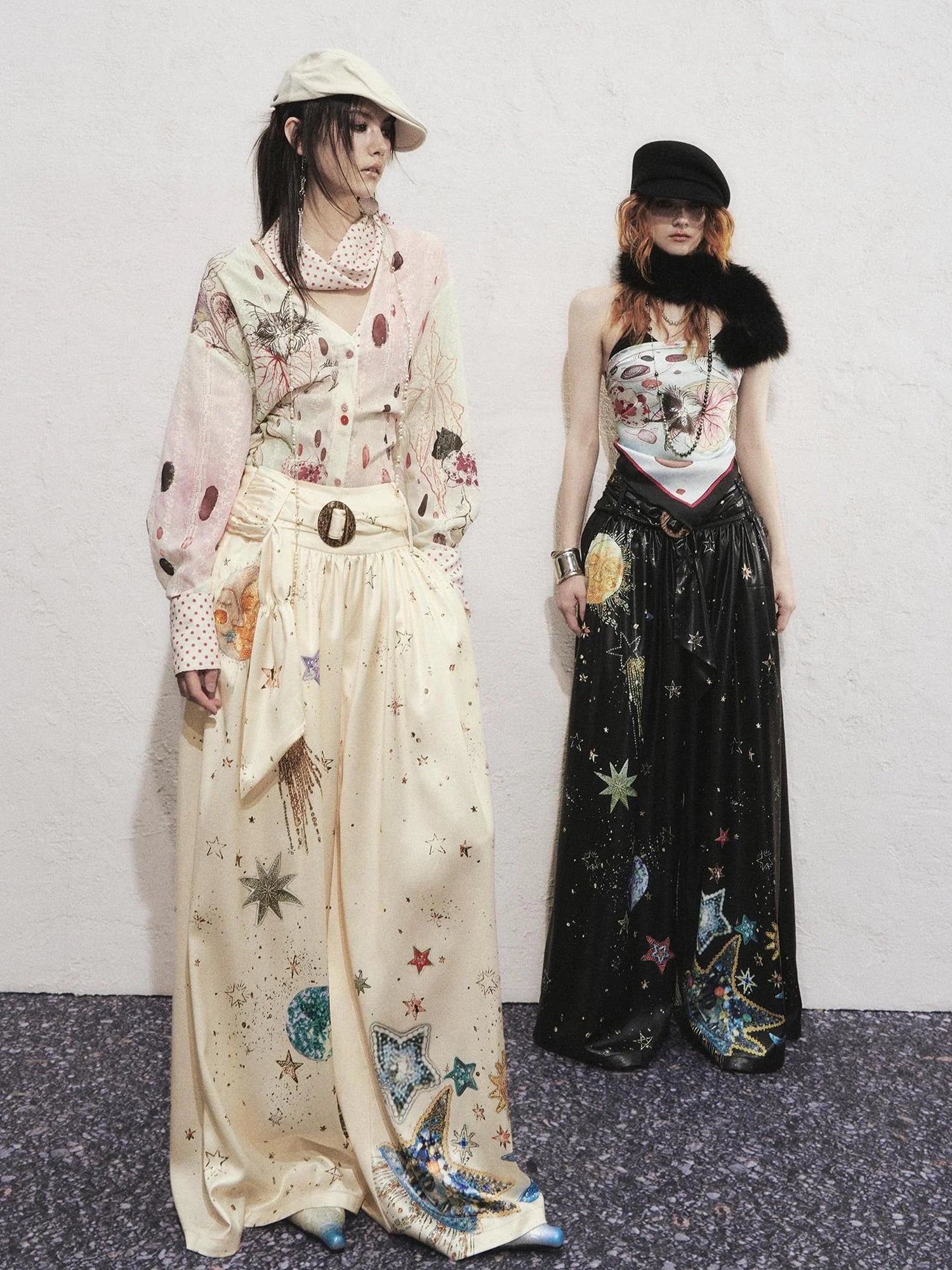 OfAkiva Kaleidoscope Starry Night Relaxed Pleated Trousers