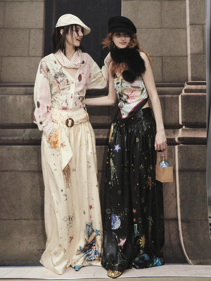 OfAkiva Kaleidoscope Starry Night Relaxed Pleated Trousers