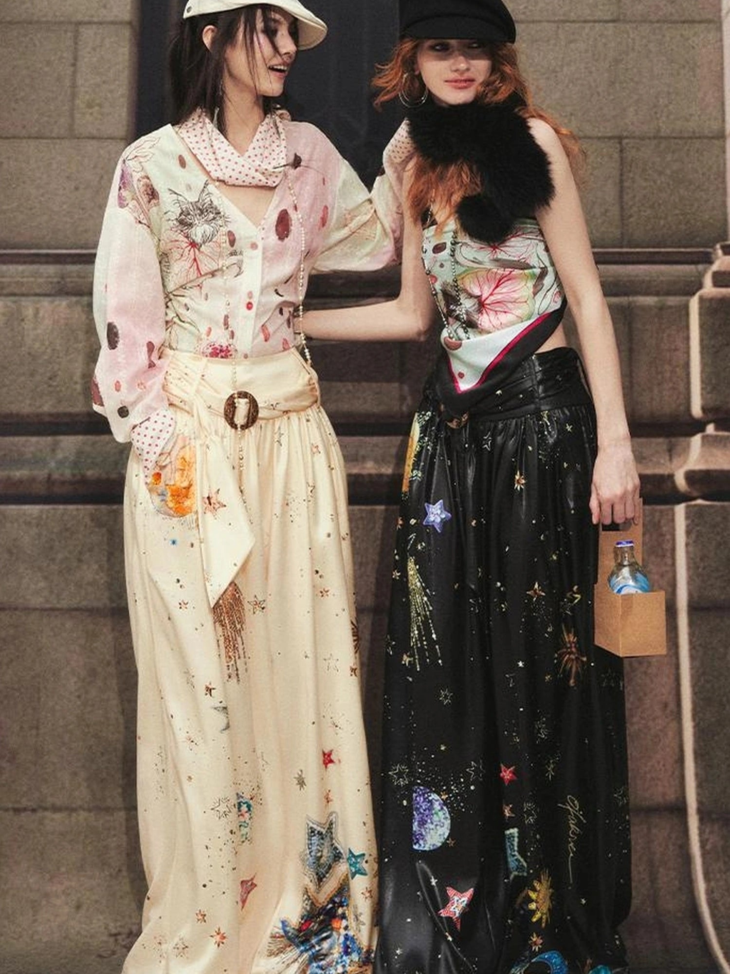 OfAkiva Kaleidoscope Starry Night Relaxed Pleated Trousers