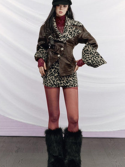 OfAkiva Kenya Leopard Print Mini Wide Belt Women&