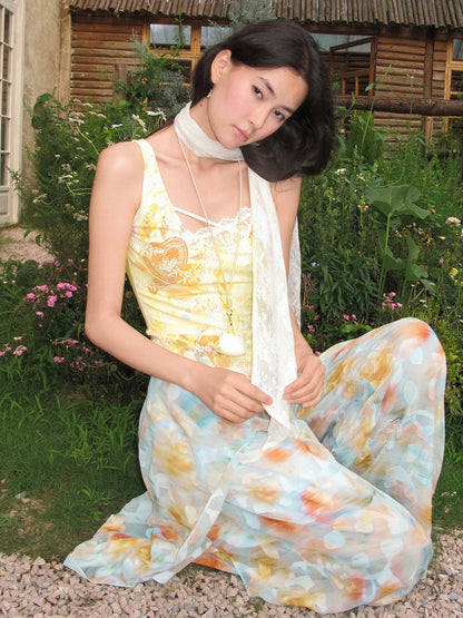 OfAkiva Lace Spliced Printed High Stretch Knit Women&