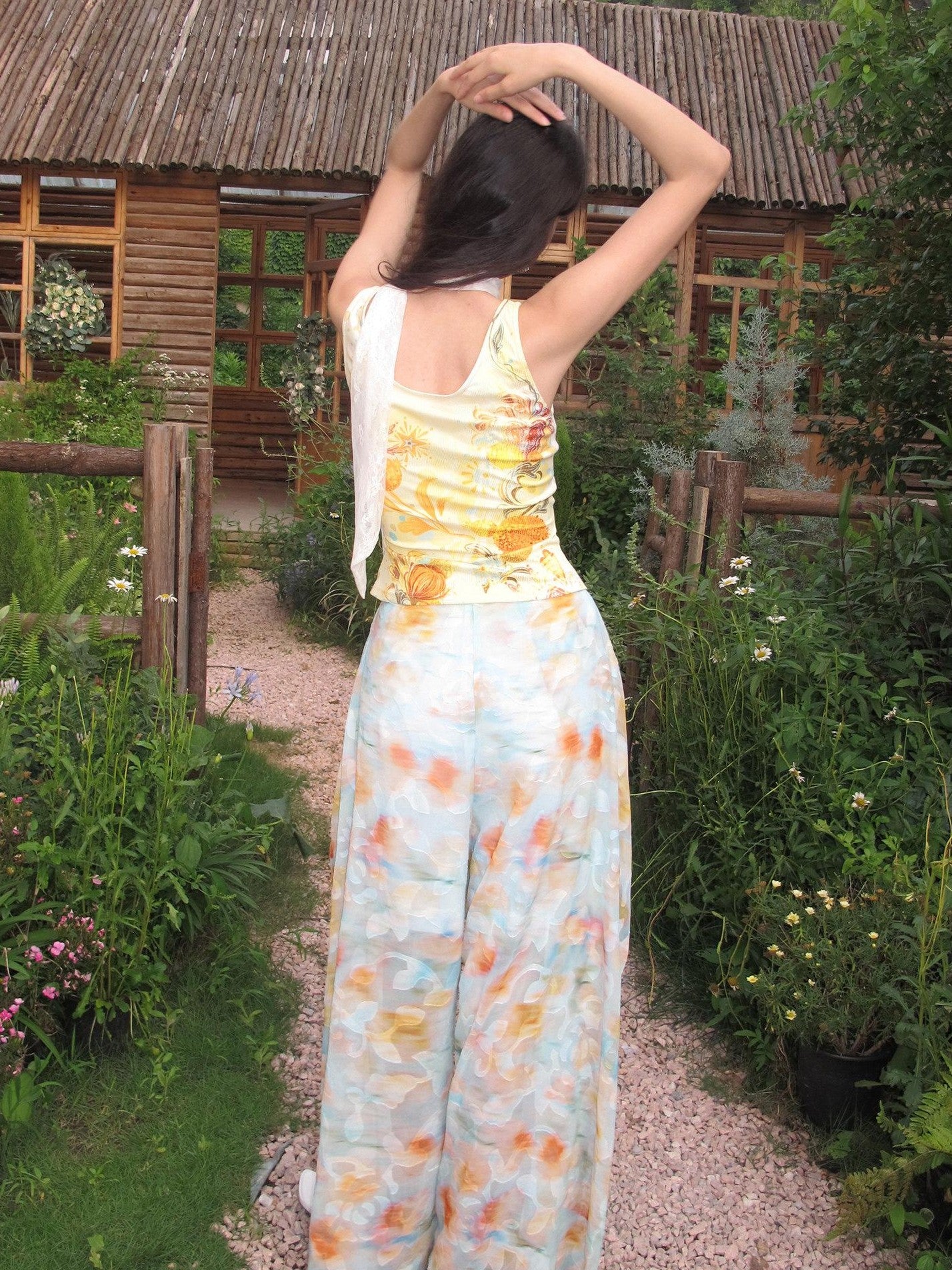 OfAkiva Lace Spliced Printed High Stretch Knit Women&