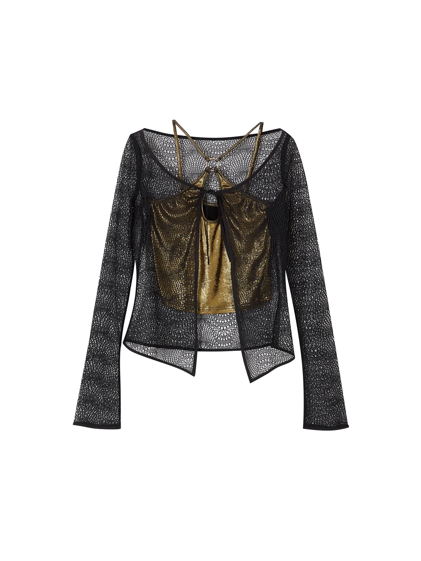 OfAkiva_Lace_Trimmed_Metallic_Knit_Two_Piece_Tie_Front_Set_MISSTT