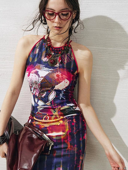 OfAkiva Luna Floral Slit Maxi Dress