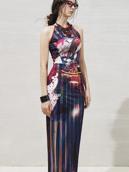 OfAkiva Luna Floral Slit Maxi Dress