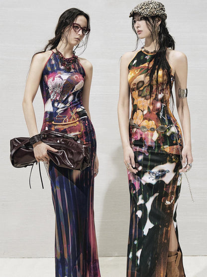 OfAkiva Luna Floral Slit Maxi Dress