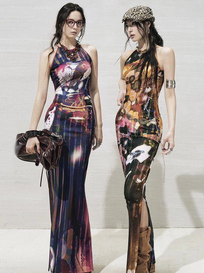 OfAkiva Luna Floral Slit Maxi Dress