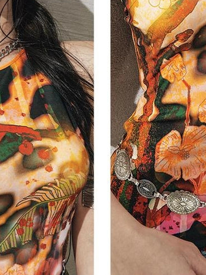 OfAkiva Luna Floral Slit Maxi Dress