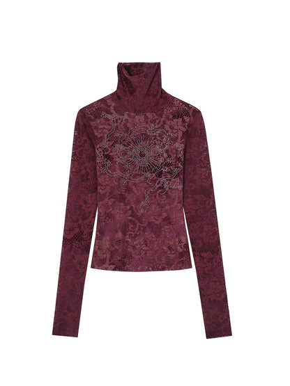 OfAkiva_Mandala_Rhinestone_Jacquard_High_Neck_Slim_Women&