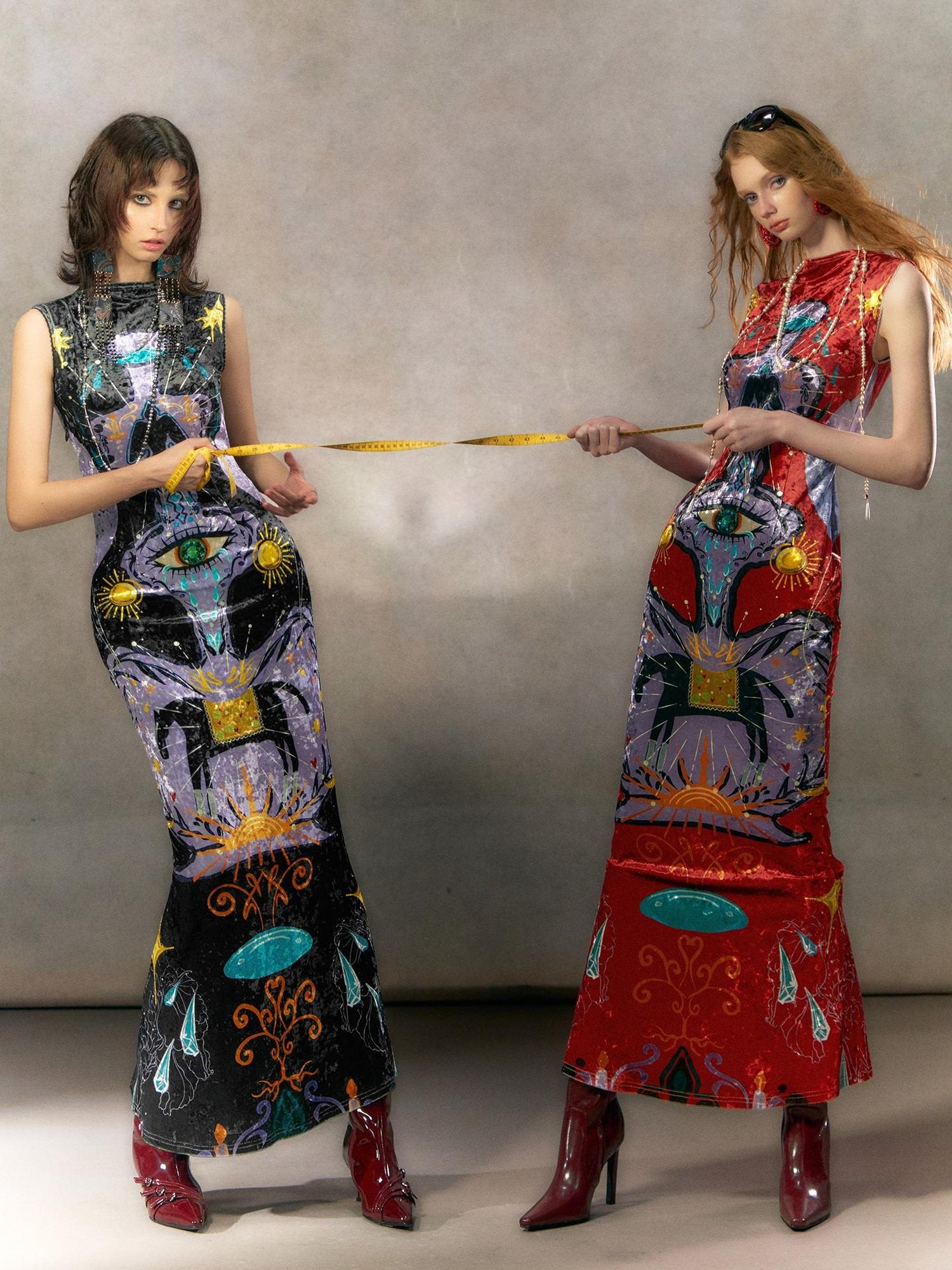 OfAkiva Minimalist Mystic Tarot Print High Waist A Line Sleeveless Women Maxi Dresses