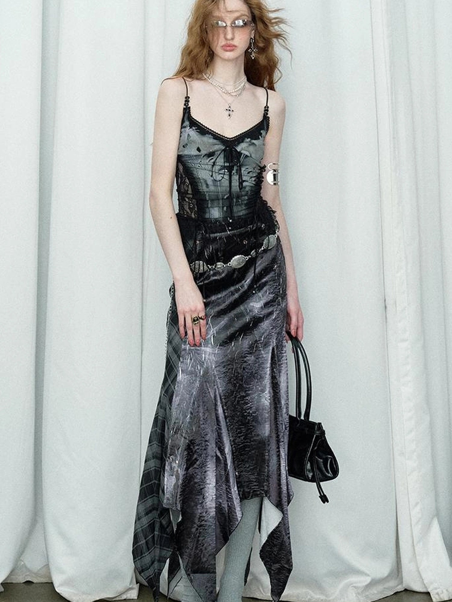 Mint Mambo Lace Trimmed Print Camisole With Beaded Details