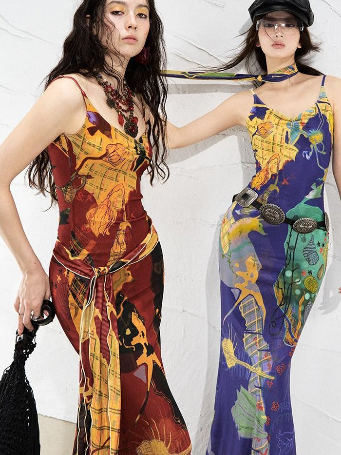 OfAkiva Mondrian Colorblock Hand Painted Print Women&