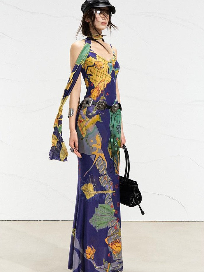OfAkiva Mondrian Colorblock Hand Painted Print Women&