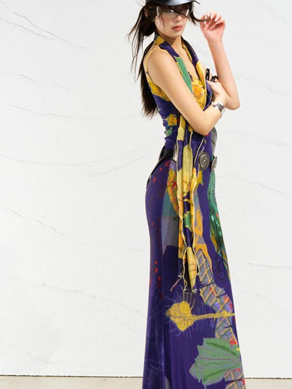 OfAkiva Mondrian Colorblock Hand Painted Print Women&
