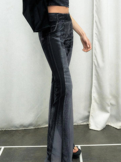 OfAkiva Multilayer Control Denim Print Ice Cool Mesh Set