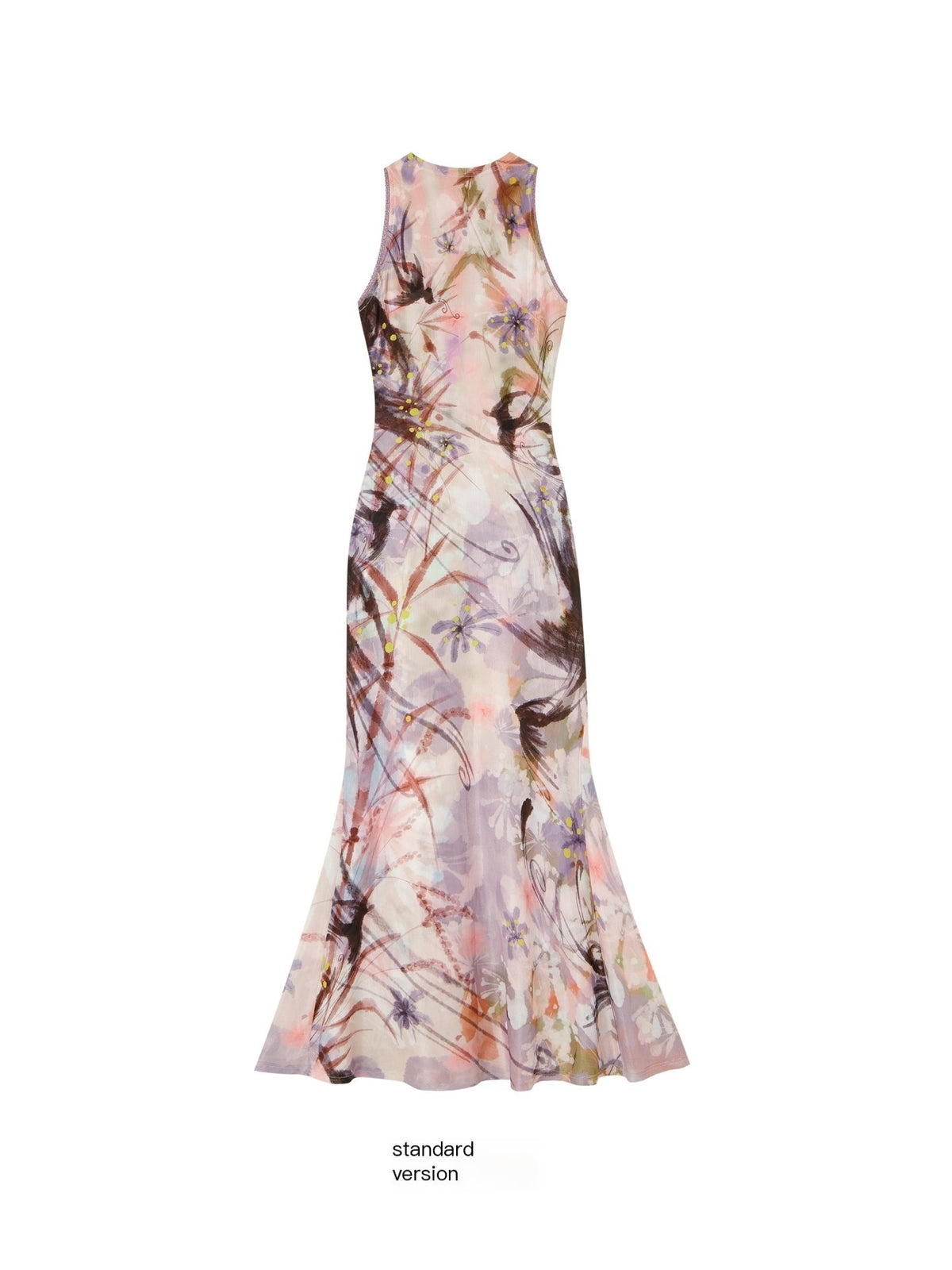 OfAkiva_New_Chinese_Style_Print_Half_High_Neck_Slim_Fit_Mermaid_Women&