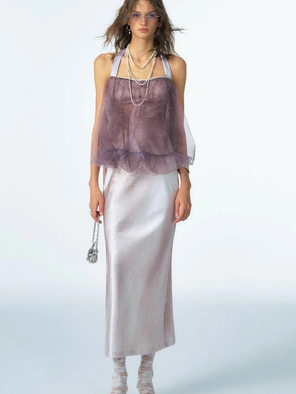 OfAkiva Of Akiva Ethereal Gauze Slip Dress
