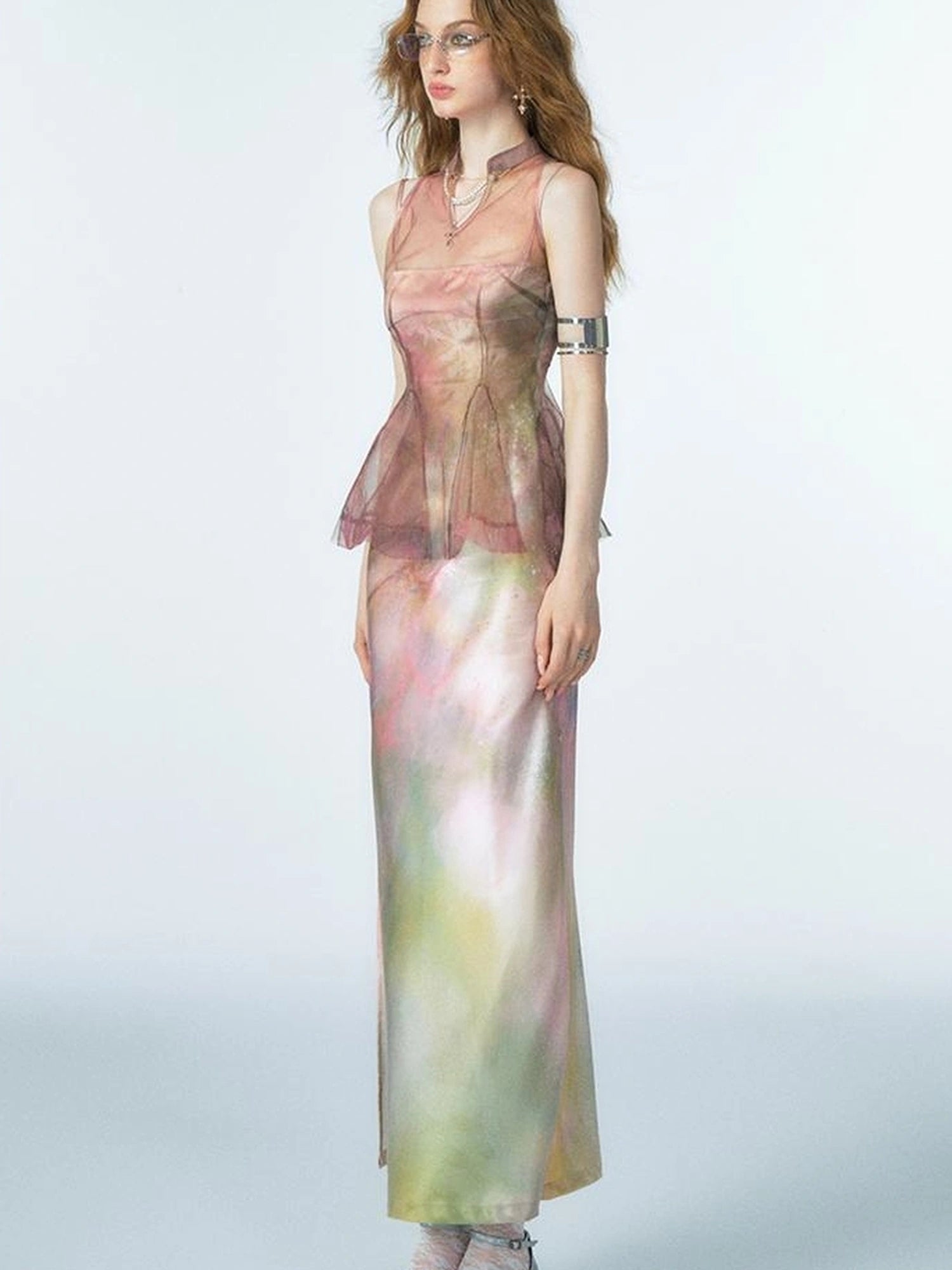 OfAkiva Of Akiva Ethereal Gauze Slip Dress