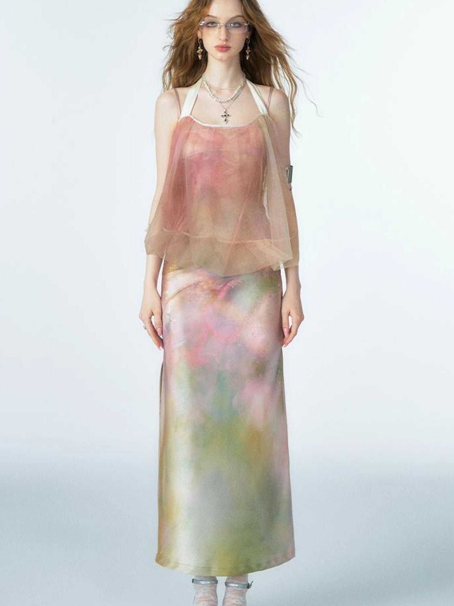 OfAkiva Of Akiva Ethereal Gauze Slip Dress