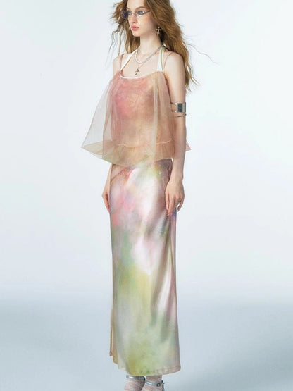 OfAkiva Of Akiva Ethereal Gauze Slip Dress