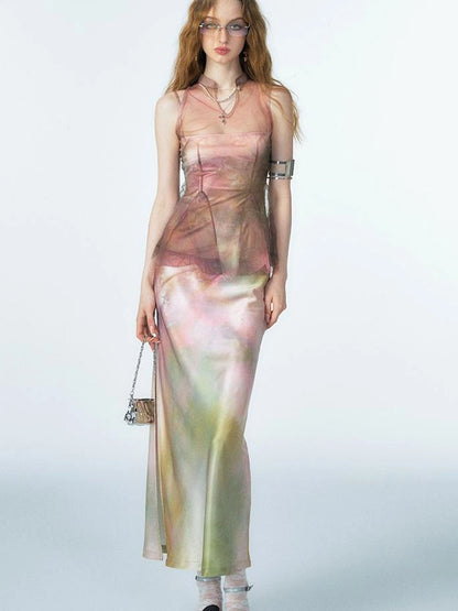 OfAkiva Of Akiva Ethereal Gauze Slip Dress