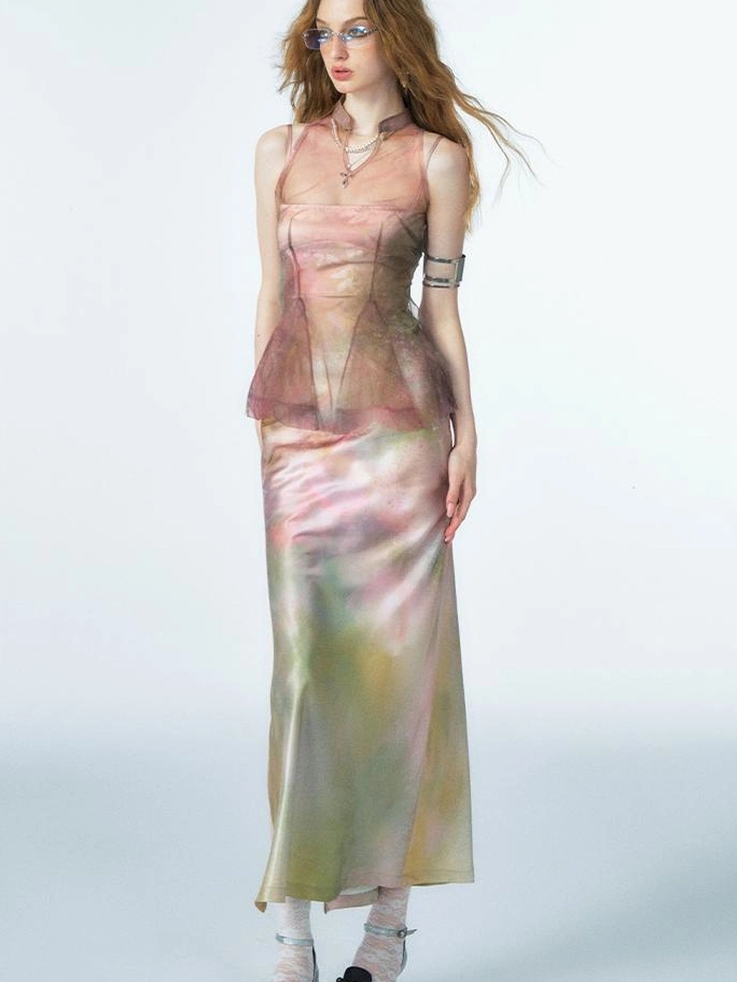 OfAkiva Of Akiva Ethereal Gauze Slip Dress