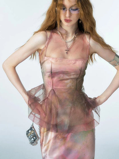 OfAkiva Of Akiva Ethereal Gauze Slip Dress