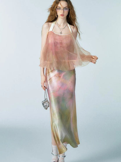 OfAkiva Of Akiva Ethereal Gauze Slip Dress