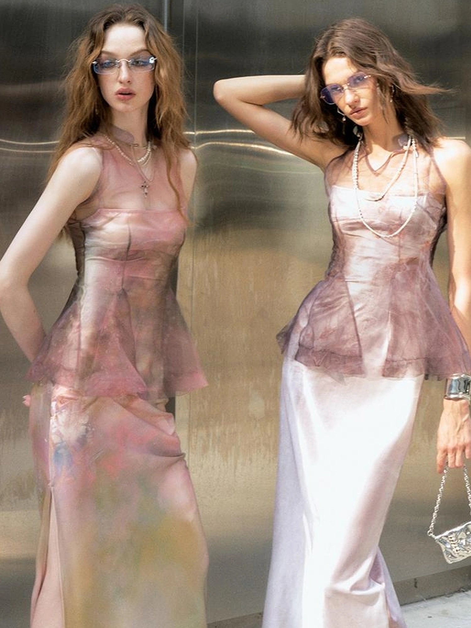 OfAkiva Of Akiva Ethereal Gauze Slip Dress