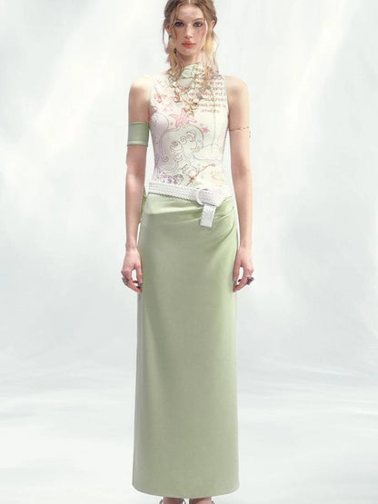 OfAkiva Off Shoulder Asymmetrical Print Dress