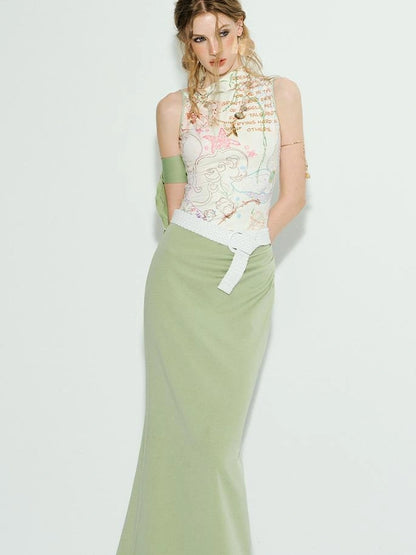 OfAkiva Off Shoulder Asymmetrical Print Dress