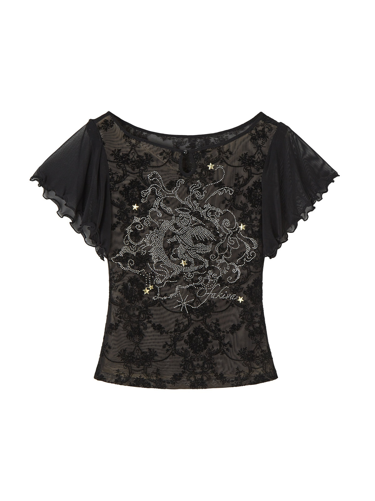 OfAkiva_Off_Shoulder_Flocked_Lace_Mesh_Rhinestone_Ruffled_Women&
