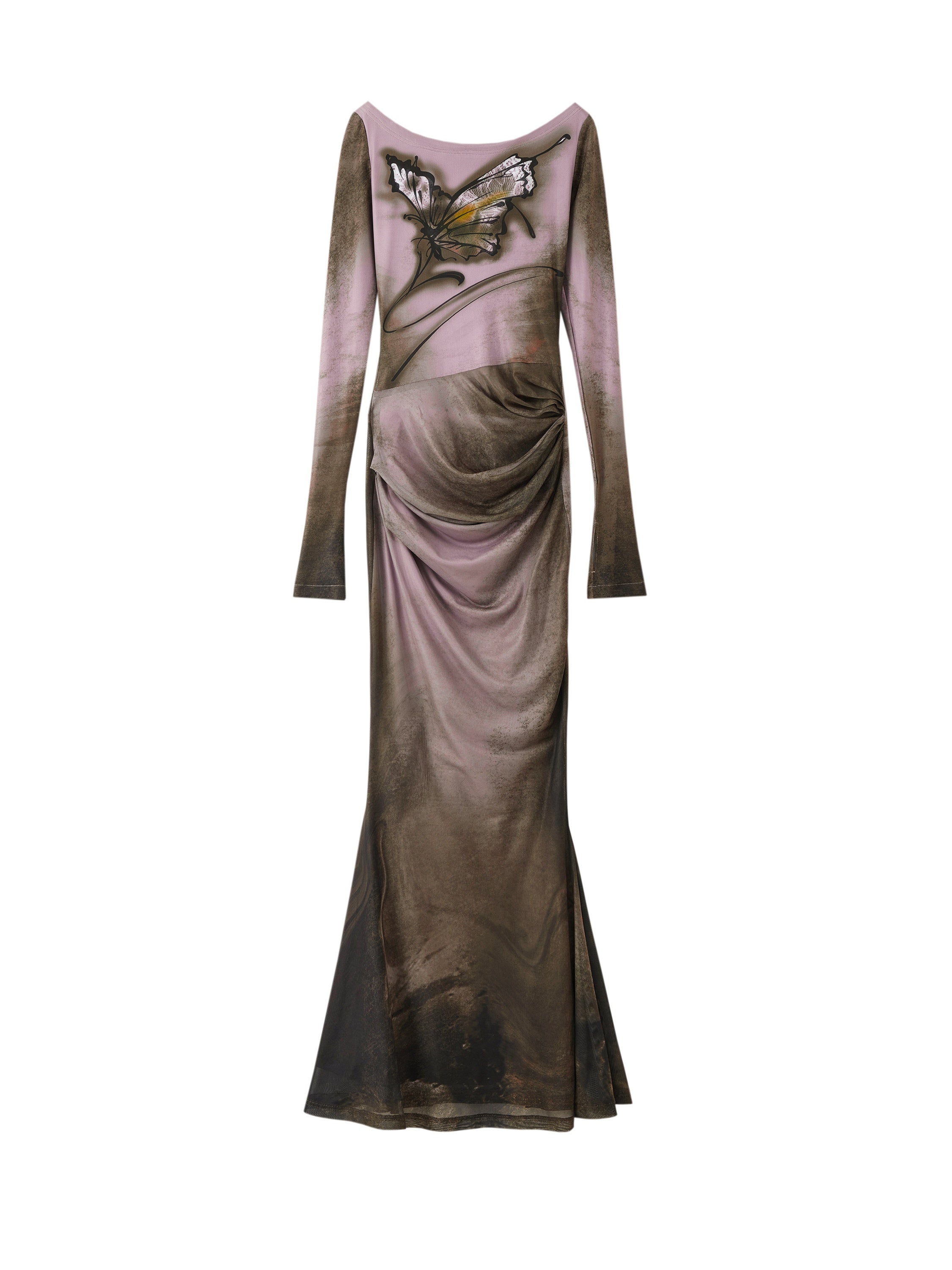 OfAkiva_Office_Chic_Printed_Long_Sleeve_Bardot_Fishtail_Stretch_Maxi_Dresses_MISSTT