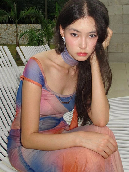 OfAkiva Oil Painting Floral Sundress