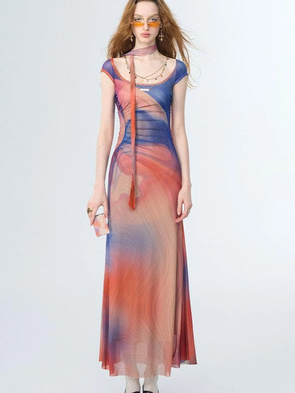 OfAkiva Oil Painting Floral Sundress