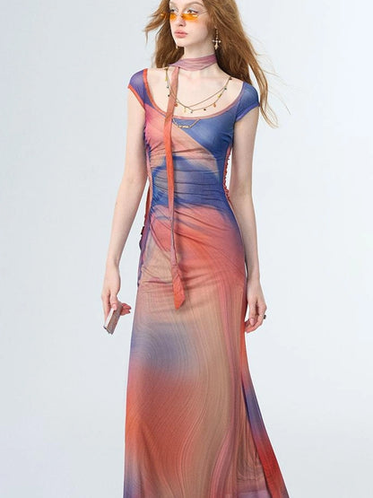 OfAkiva Oil Painting Floral Sundress