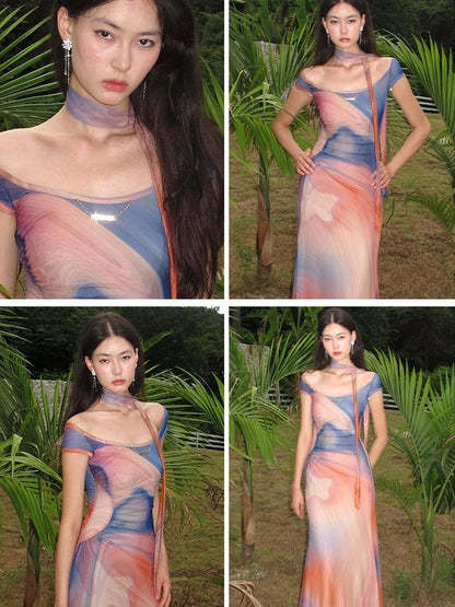 OfAkiva Oil Painting Floral Sundress