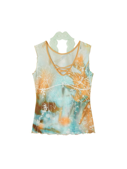 OfAkiva_Oil_Print_Tulle_Sleeveless_Asymmetric_Chiffon_Women&