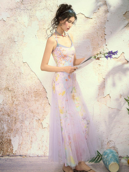 OfAkiva Painterly Oil Print Spaghetti Strap Two Piece Women&