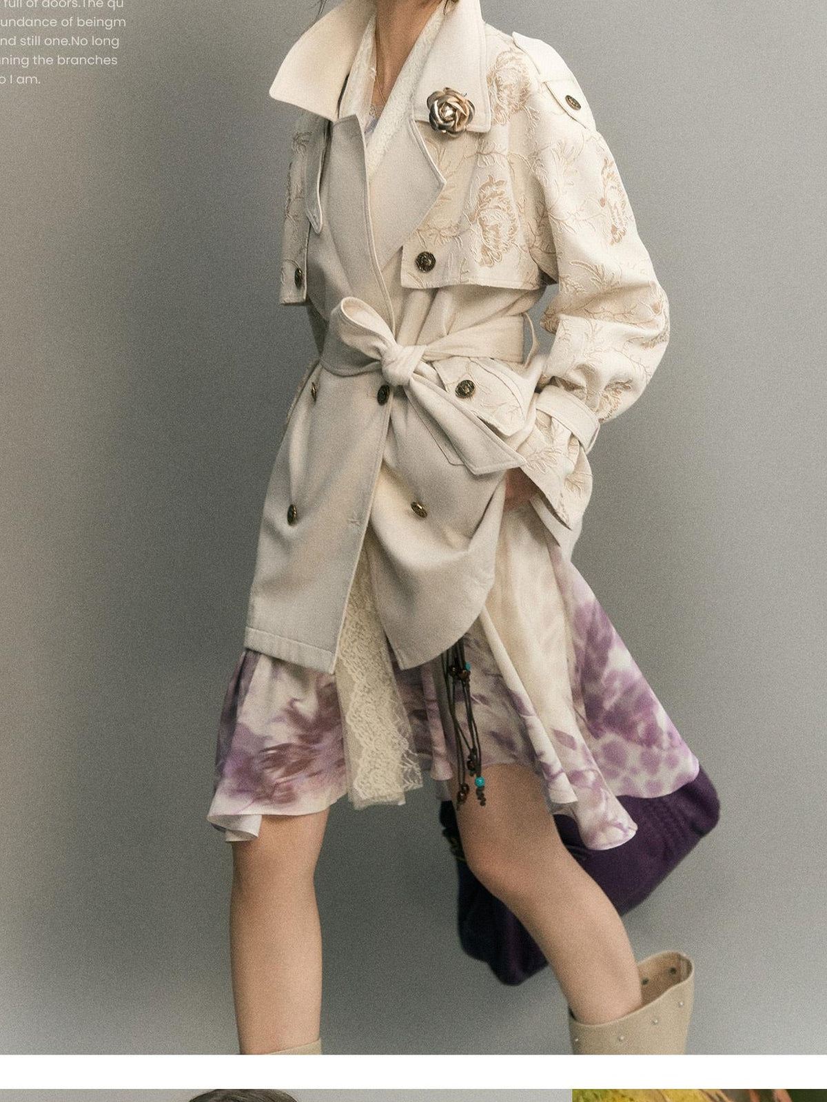 OfAkiva Paisley Embroidered Spliced Loose Fit Women&