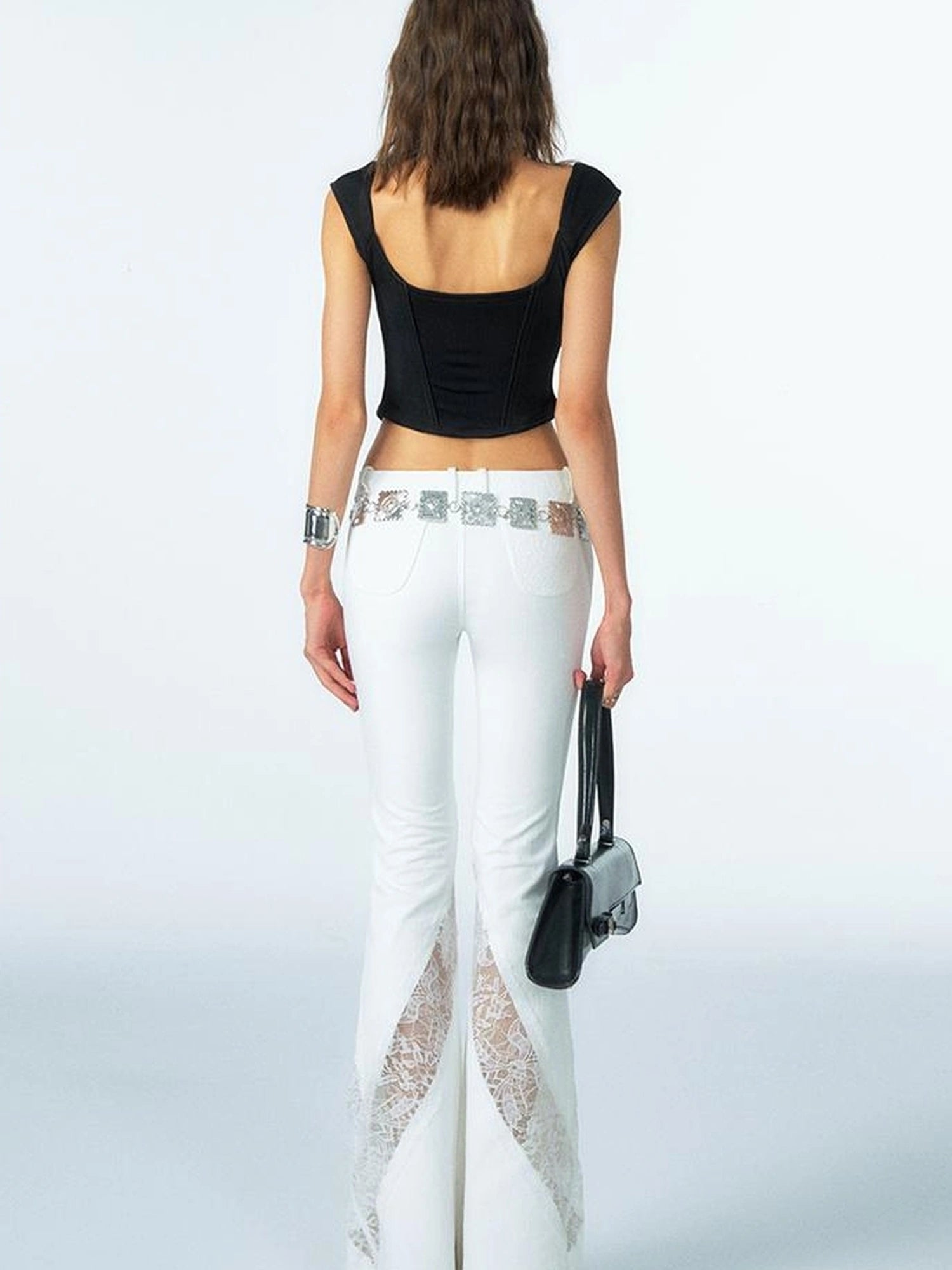 OfAkiva Phantom Butterfly White Silhouette Print Soft Camisole