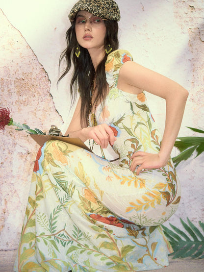 OfAkiva Poppy Print Puff Sleeve Women&