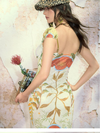OfAkiva Poppy Print Puff Sleeve Women&