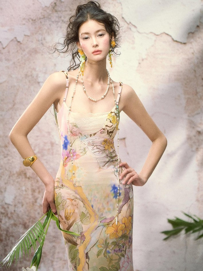 OfAkiva Printed Draped Neck Vacation Women&