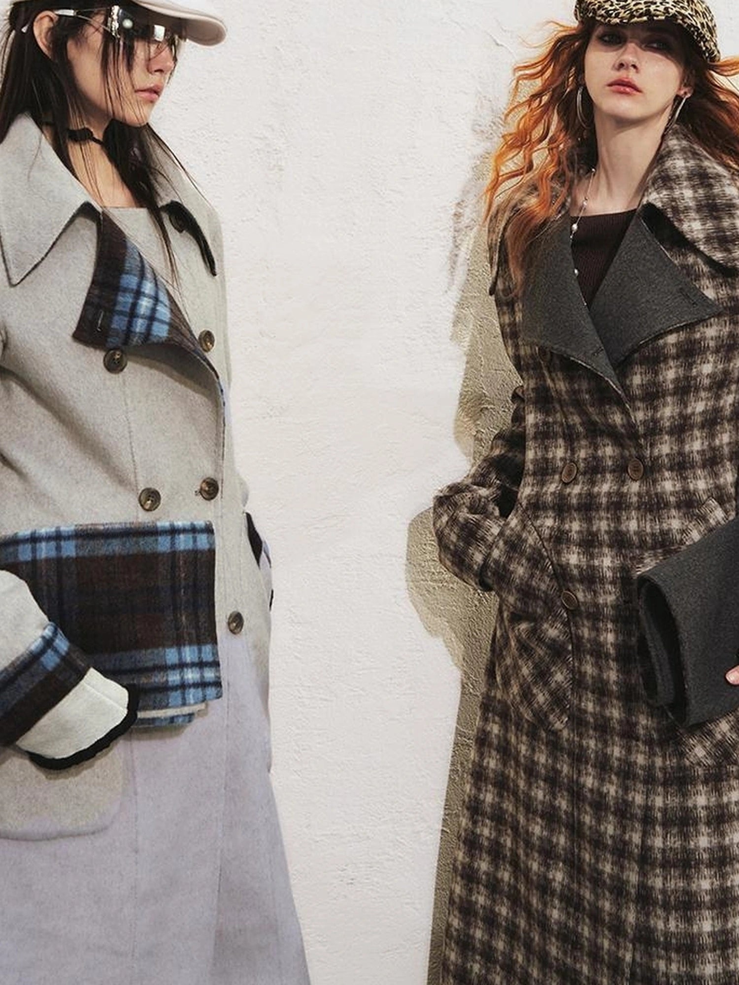 OfAkiva Reversible Manchester Tweed Long Coat